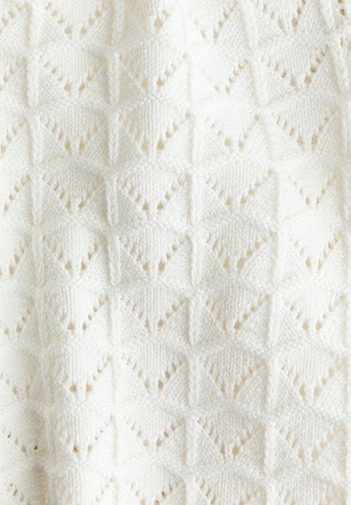 H&M - Crochet-look pointelle-knit top - cream