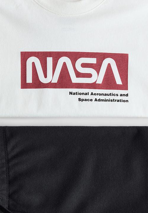 H&M - 2-piece t-shirt and sweatshorts set - white/nasa