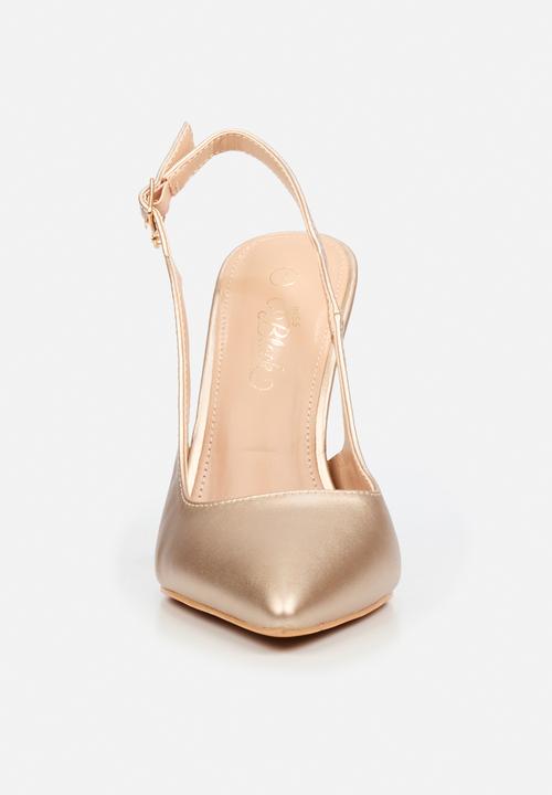 Miss Black - Lola 85 scallop slingback heel - champagne