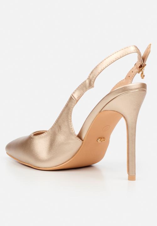 Miss Black - Lola 85 scallop slingback heel - champagne