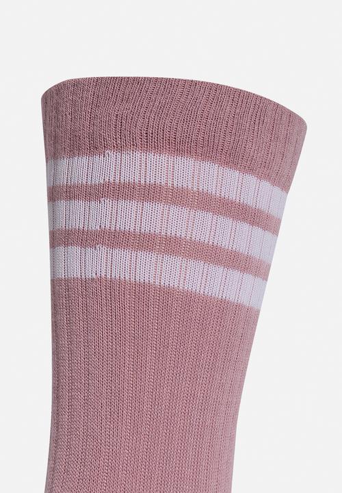 adidas Performance - 3-Stripe ESS C Crew  3-Pack - magic mauve/white/halo green/grey four