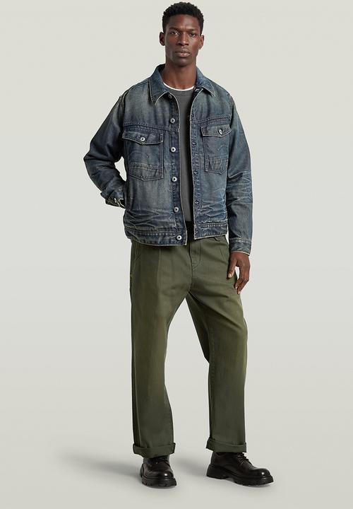 G-STAR - Boulder Pleated Chino Relaxed Straight - Asfalt