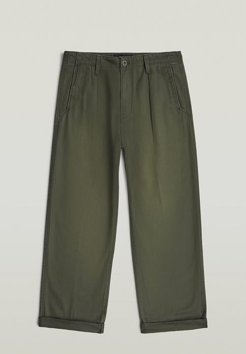 G-STAR - Boulder Pleated Chino Relaxed Straight - Asfalt