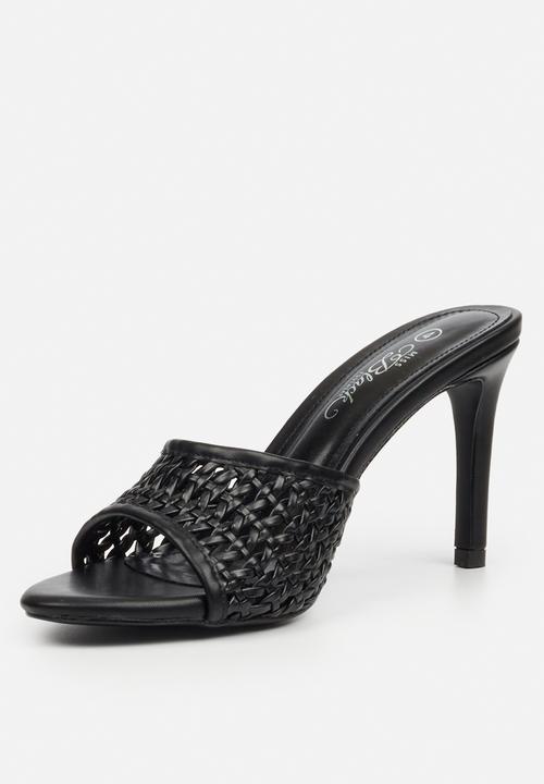 Miss Black - Nelly 8 macrame heel - black