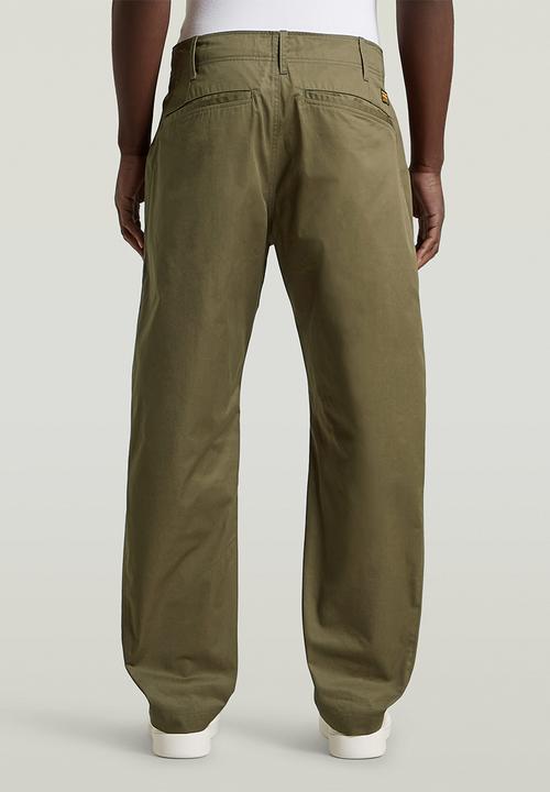 G-STAR - Helsinki Pleated Loose Tapered Chino - Dark Khaki