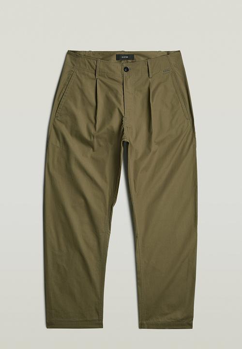 G-STAR - Helsinki Pleated Loose Tapered Chino - Dark Khaki