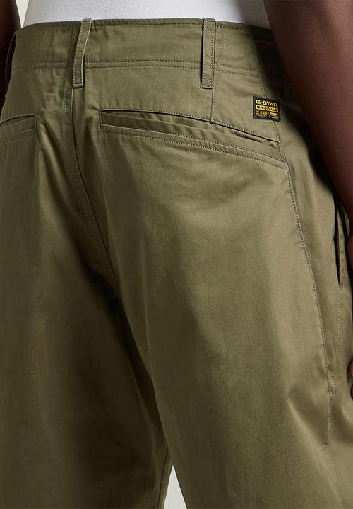 G-STAR - Helsinki Pleated Loose Tapered Chino - Dark Khaki