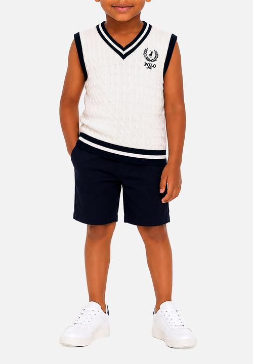 POLO - Boys Malcom Sport Knitted Vest - White