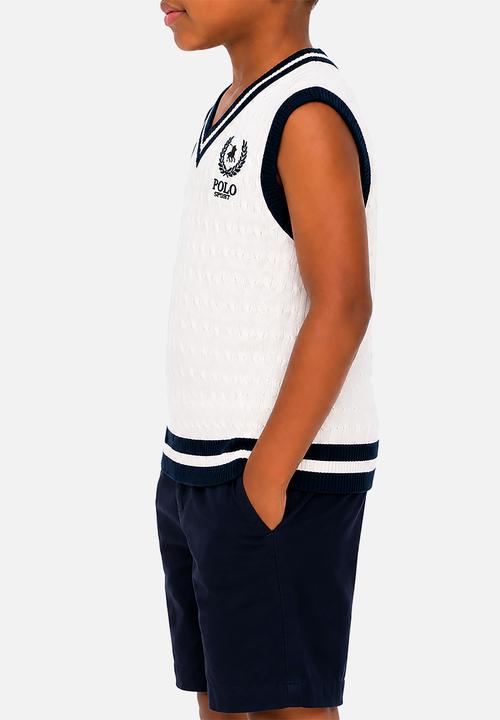 POLO - Boys Malcom Sport Knitted Vest - White