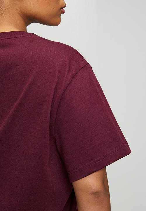 adidas Originals - Plus trefoil boxy t w tee - maroon/black