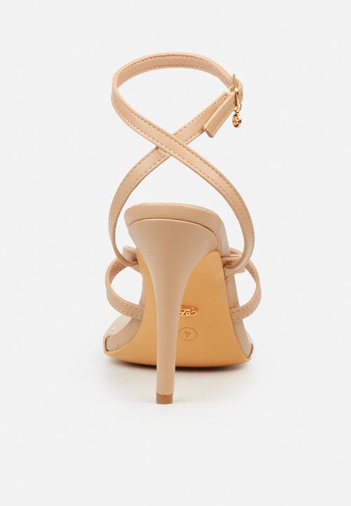 Miss Black - Razz 3 ankle-strap toe thong heel - natural