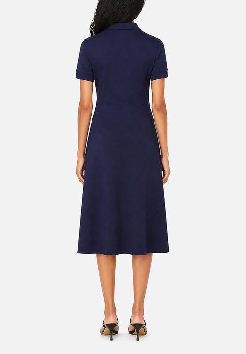 POLO - Wmn Emily Short Sleeve Fit & Flare Golfer Dress - Carbon