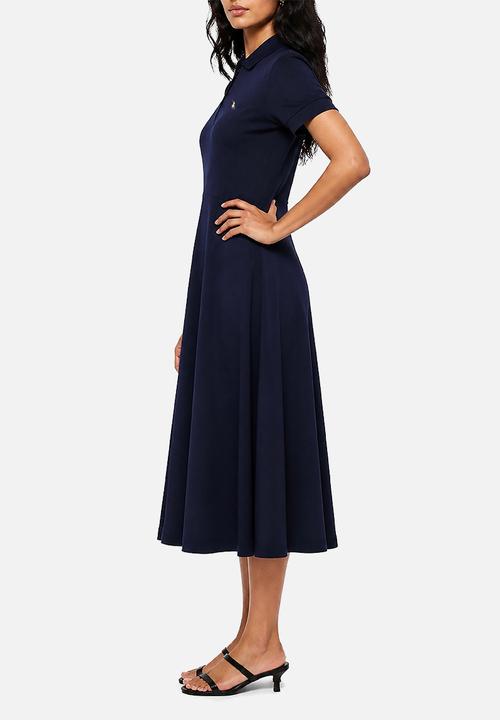 POLO - Wmn Emily Short Sleeve Fit & Flare Golfer Dress - Carbon