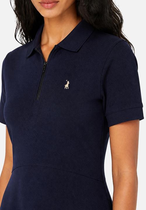 POLO - Wmn Emily Short Sleeve Fit & Flare Golfer Dress - Carbon