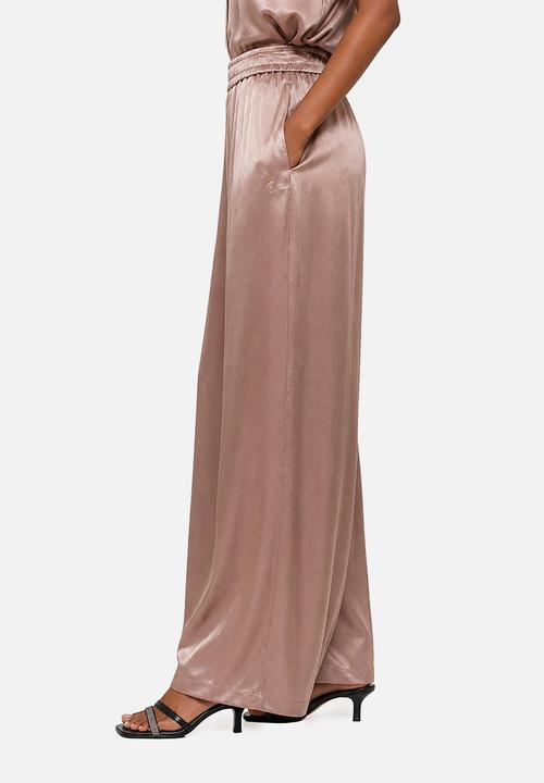 POLO - Wmn Gia Elasticated Wide Leg Pants - Mushroom
