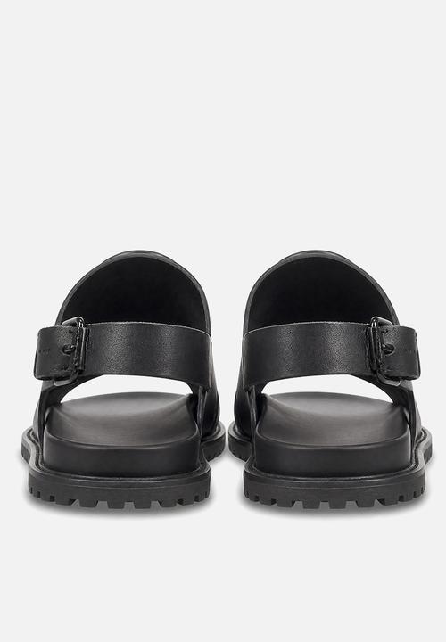 POLO - Moulded Leather Trim Sandal - Black