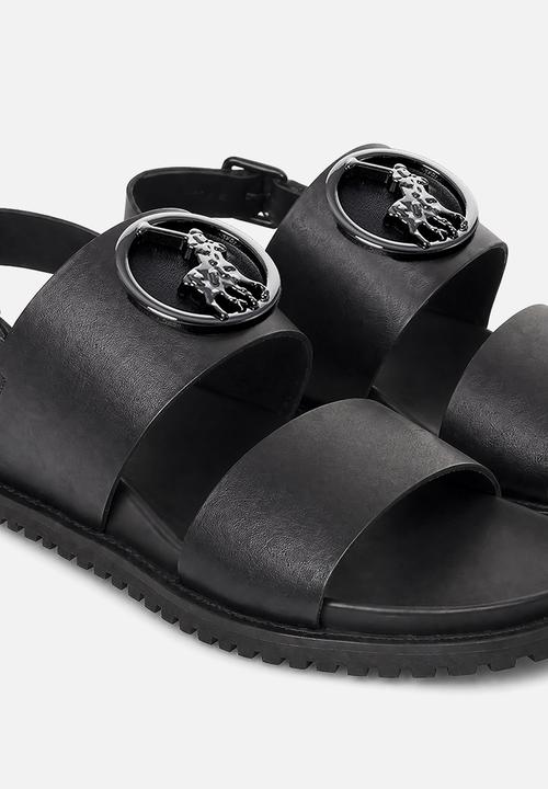 POLO - Moulded Leather Trim Sandal - Black