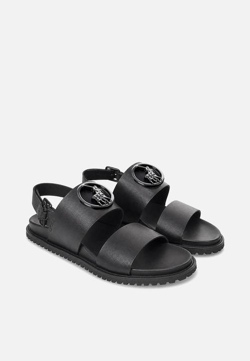 POLO - Moulded Leather Trim Sandal - Black