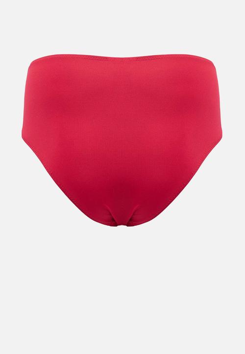 Trendyol - Flounce tankini bikini set - burgundy