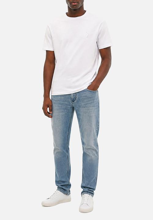 POLO - Mens Crew Neck Gotts Short Sleeve Tee - White