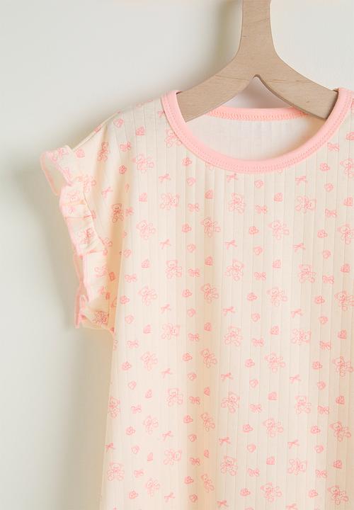 Pop Candy - Aop tee and shorts - light peach