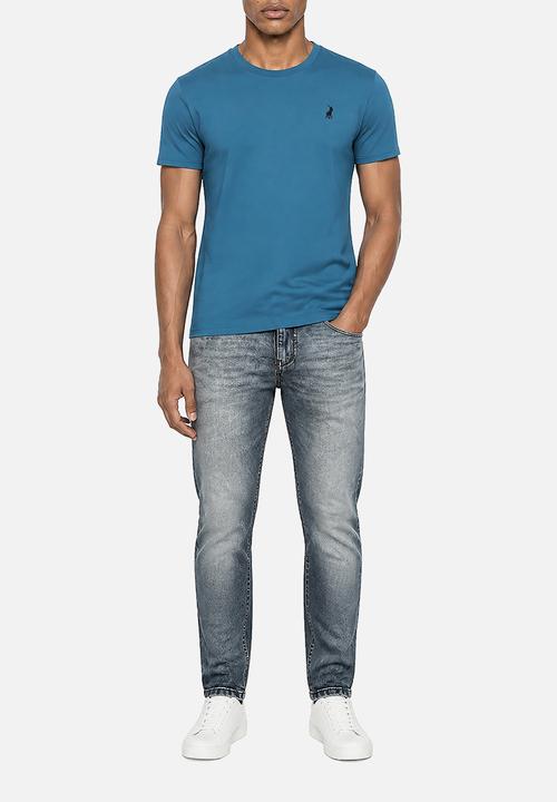 POLO - Mens Crew Neck Gotts Short Sleeve Tee - Blue