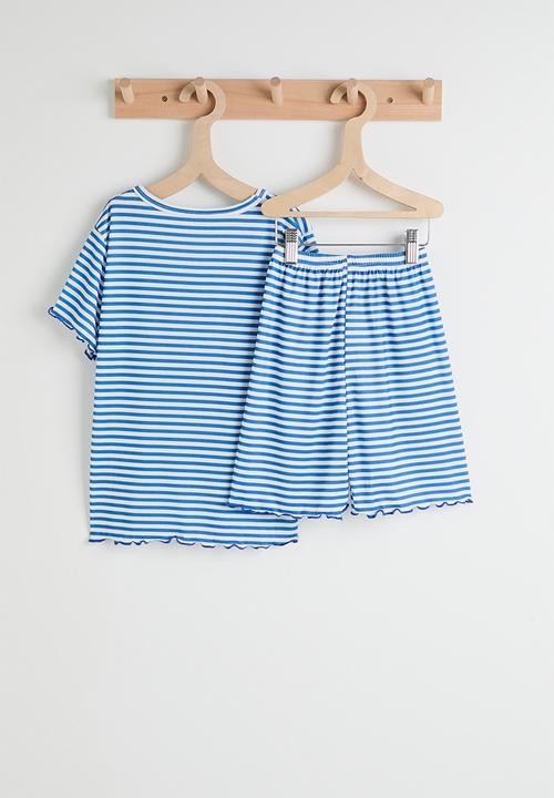 Pop Candy - Tee and shorts - blue stripes