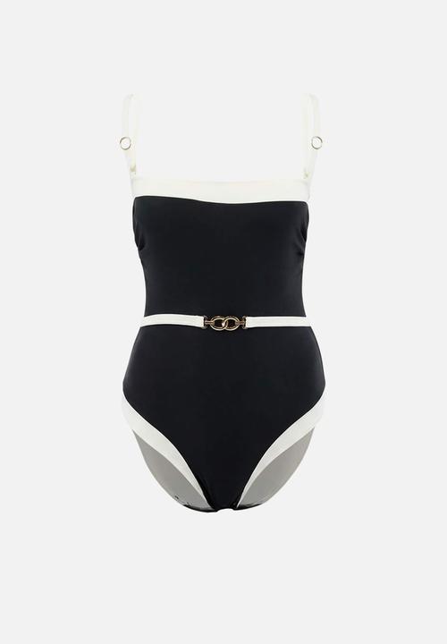 Trendyol - Strapless swimsuit - black