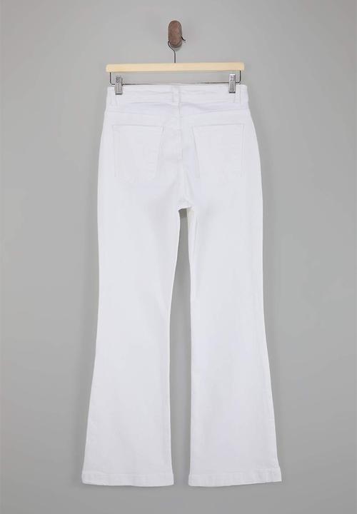 Trendyol - High-Waist Flared Jeans - White