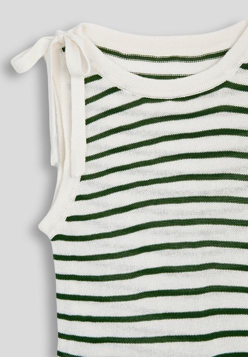 Pop Candy - Striped tank top - white & green