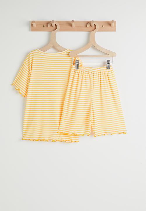 Pop Candy - Tee and shorts - yellow stripes