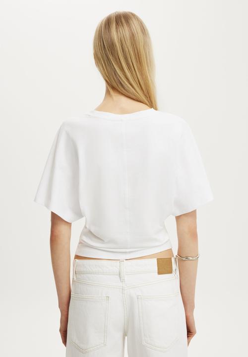 Cotton On - Blair Batwing V Neck - White