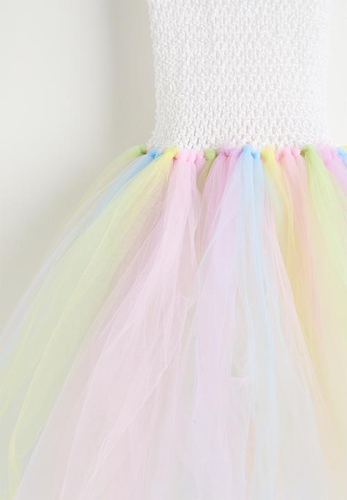 Pop Candy - Rainbow tulle dress with bunny hair band - multi