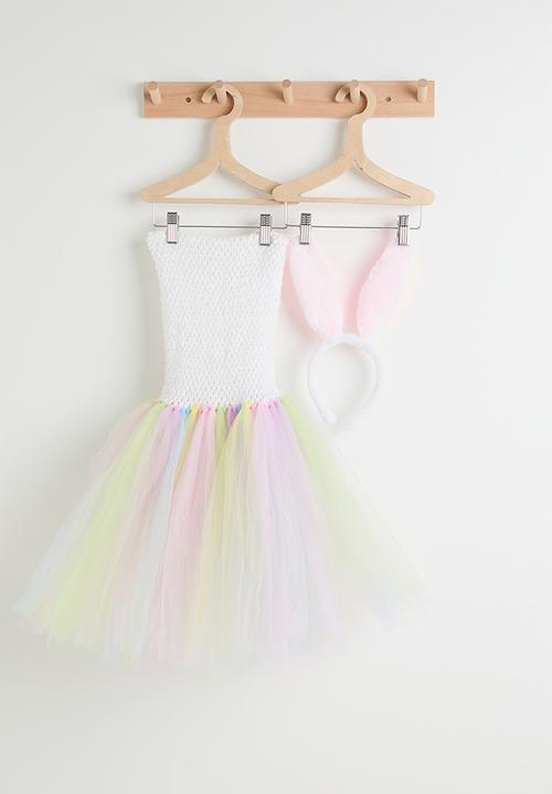 Pop Candy - Rainbow tulle dress with bunny hair band - multi