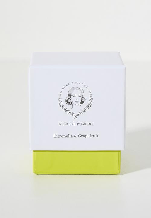 Anke Products - Citronella Grapefruit New Candle - white