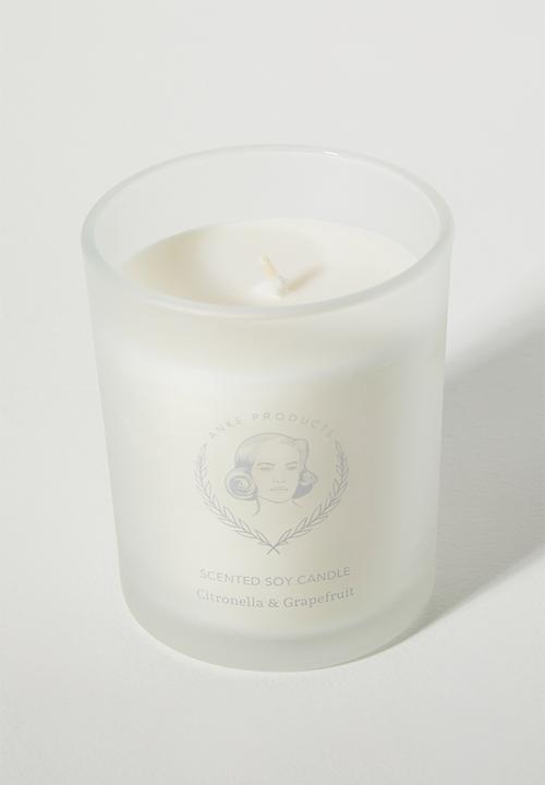 Anke Products - Citronella Grapefruit New Candle - white