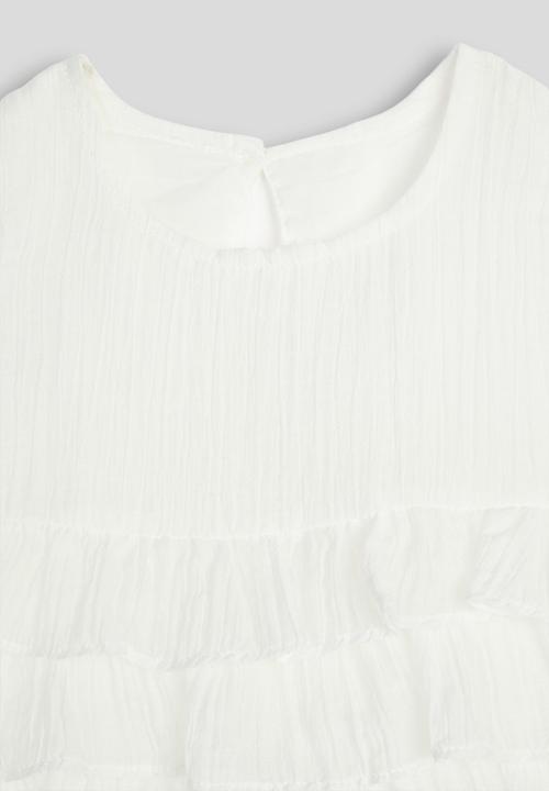 Pop Candy - Ruffle tier peplum top - white