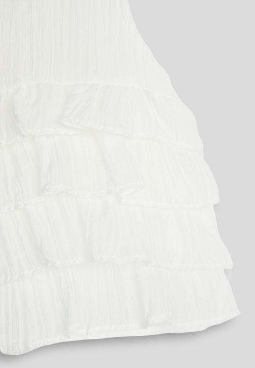 Pop Candy - Ruffle tier peplum top - white