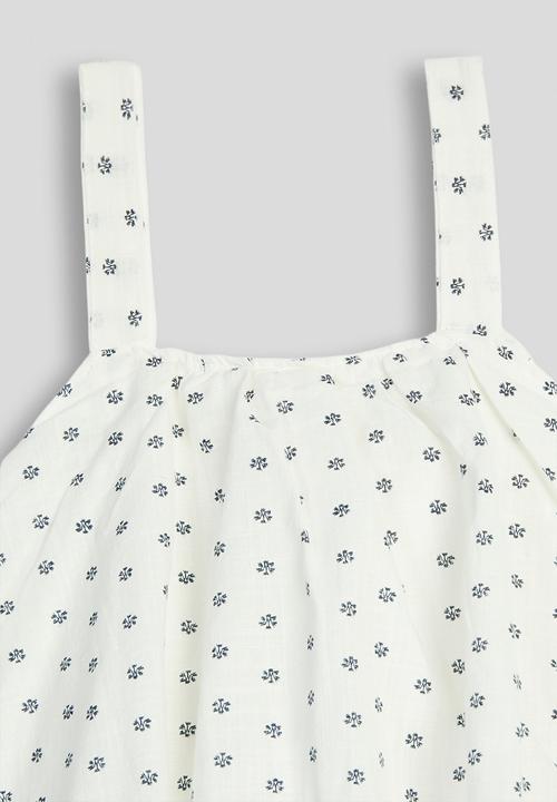 Pop Candy - Polka dot print bubble hem top - white