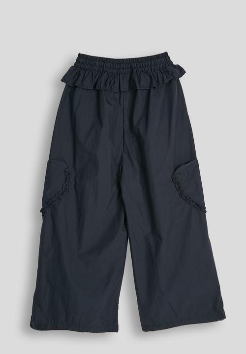 Pop Candy - Peplum frill cargo pants - dark navy
