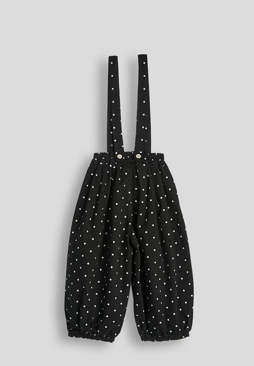 Pop Candy - Polk dot dungarees - black