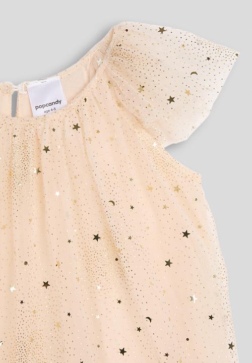 Pop Candy - Starry tulle mesh occassion dress - champagne