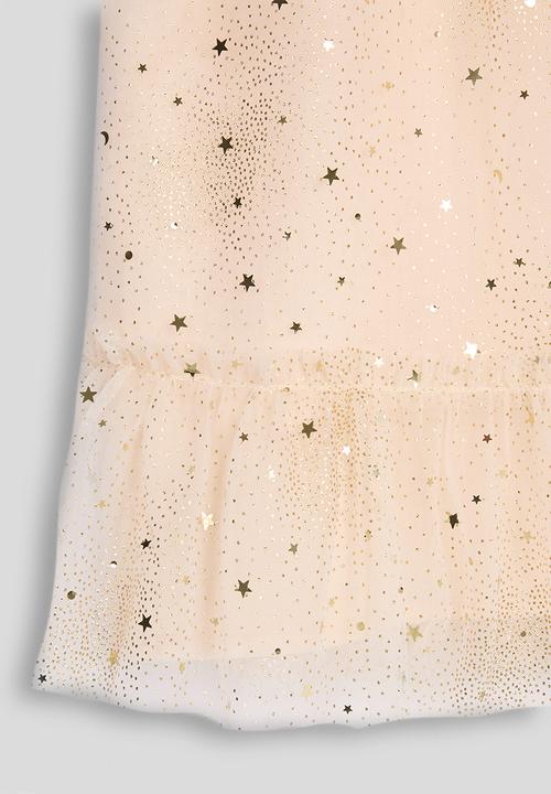 Pop Candy - Starry tulle mesh occassion dress - champagne