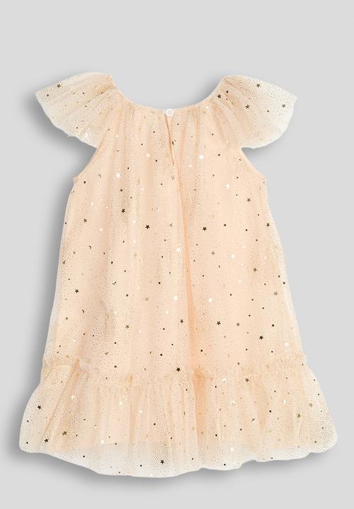 Pop Candy - Starry tulle mesh occassion dress - champagne