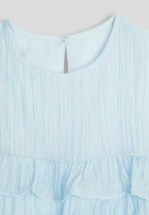 Pop Candy - Ruffle tier peplum top - pastel blue