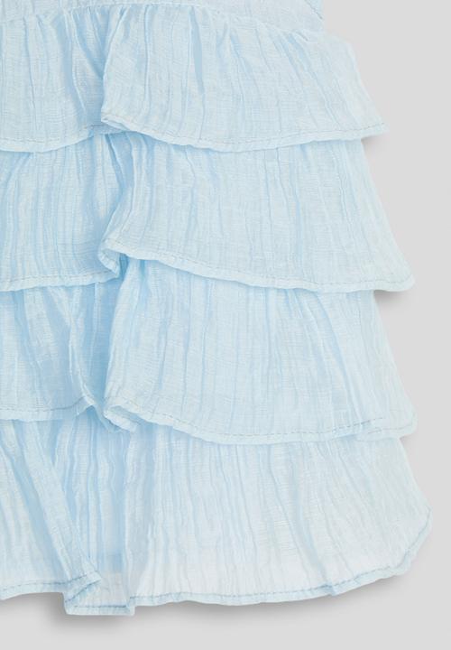 Pop Candy - Ruffle tier peplum top - pastel blue