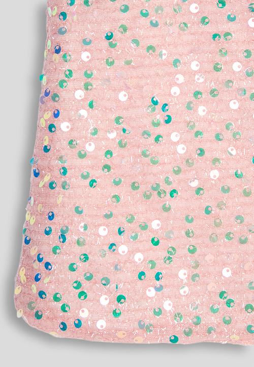 Pop Candy - Sequin & mesh top with bow detail - pink