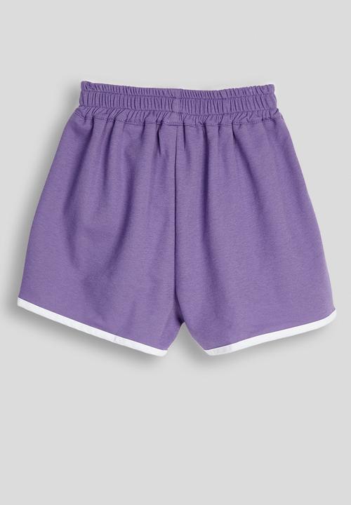 Pop Candy - Piped dolphin hem shorts - purple