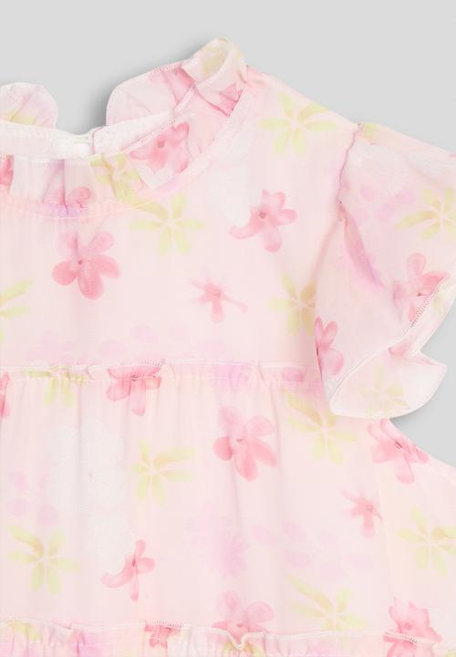Pop Candy - Tiered fit & flared dress - pink/floral aop