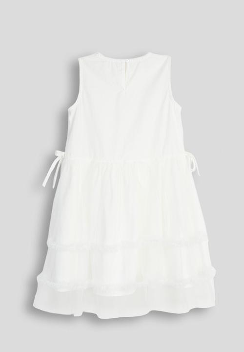Pop Candy - Sheer skirt overlay dress - white